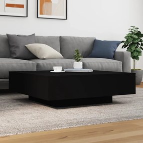 Fekete szerelt fa dohányzóasztal 100 x 100 x 31 cm