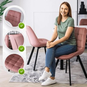 Rózsaszín Bársony Étkezőszék RICK
