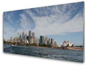 Akrilüveg fotó Sea városi házak Sydney 100x50 cm