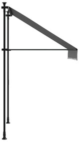 antracit szövet és acél feltekerhető napellenző 150 x 150 cm