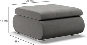 Tokio puff, bársony, világosszürke