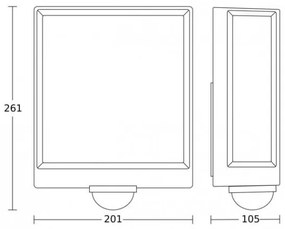 Steinel 085247 - LED Kültéri fali lámpa érzékelővel L40SC LED/12,9W/230V