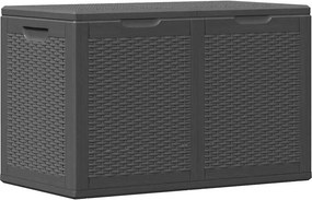Fekete Pp Rattan Kerti Tárolóláda 180 L