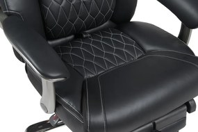 Irodai szék, fekete ekobőr/króm, teherbírás 150 kg, URIEN