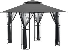 vidaXL antracit acél pavilon oldalfalakkal 300 x 300 x 270 cm