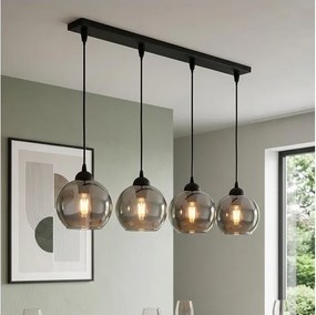 Brilagi - Kábelre függesztett DIOR csillár 4xE27/60W/230V fekete/füstszürke