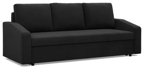 Zeus kanapéágy, szövet anyag, bonell töltet, döntött kartámasz, fekete