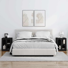 vidaXL Éjjeli asztal 2 pcs Fekete 40 x 35 x 50 cm Faanyag