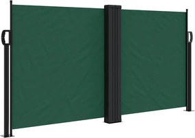 vidaXL sötétzöld behúzható oldalsó napellenző 120 x 1200 cm