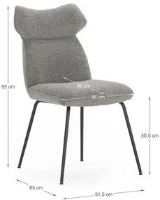 Szürke étkezőszék szett 2 db-os Dara – Marckeric