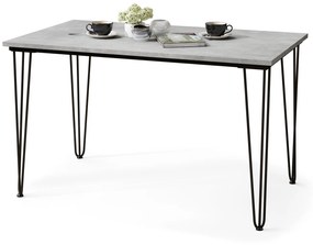 Mazzoni HAIRPIN S-120 Beton Világos Atelier - LOFT STÍLUSÚ ASZTAL KONYHÁBA/ÉTKEZŐBE/NAPPALIBA