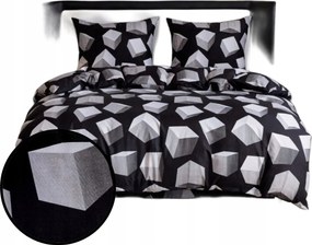 Ágyneműhuzat Pamut Szatén 200x220 2 párnahuzat Fehér Négyzetek