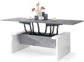 Mazzoni SPACE Millenium Beton/Fehér - NYITHATÓ/MAGASÍTHATÓ DOHÁNYZÓASZTAL ÉTKEZŐASZTAL ÉS DOHÁNYZÓASZTAL EGYBEN