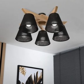 Brilagi - LED  Felületre szerelhető csillár  ANTHONY 5xE14/40W/230V tölgy/fekete