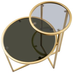 Fekete-aranyszínű kerek dohányzóasztal 40x50 cm - Mauro Ferretti