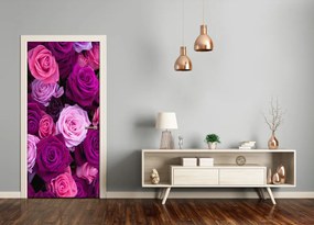 Fotótapéta ajtóra rózsaszín rózsa 85x205 cm