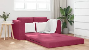 Floor Sofa Bed 2 az 1-ben Borvörös 148x71x83 cm Velúr