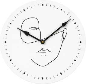 Fali óra LINE FACE 29 cm, fehér