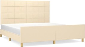 vidaXL krémszínű szövet ágykeret matrac nélkül 160 x 200 cm