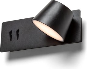 RENDL AMADEUS nástěnná s podsvícením černá 230V LED 4+6W 3000K