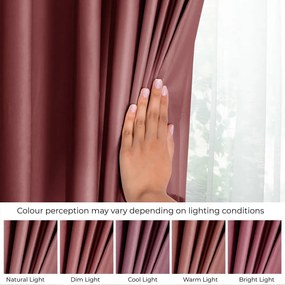 Rózsaszín bársony dimout (részleges sötétítő) függöny 140x270 cm Eyelets – Restilo