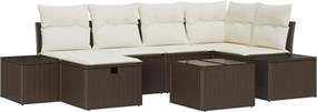 vidaXL Kanapé Szett párnával 7 pcs polirattan