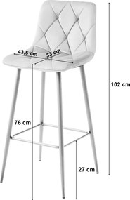 Sötét rózsaszín bárszék NADO VELVET tölgy hatású lábakkal