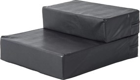 PawHut Háziállat Lépcső Állatpárna 2 Lépés Összecsukható Kutya Lépcső Macskák és Kutyák Számára Fekete L45 x W39 x H20 cm | Aosom