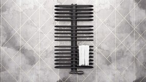 Regnis LEVEL II, fűtőelem 600x1380mm központi csatlakozással 50mm, 1203W, fekete matt, LEVEL1380/600/D50/BLACK