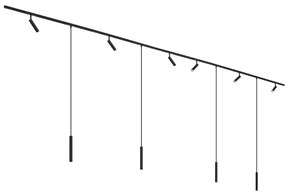Modern sínrendszer 6 spotlámpával és 4 függőlámpa fekete 1 fázisú - Slimline Uzzy Keno