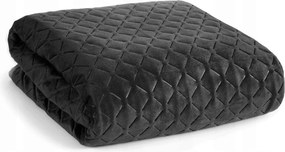 Dekoratív ágytakaró Dimon 170x210 fekete steppelt velúr