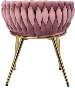 Elegáns Rózsaszín Étkezőszék Arany Lábbal. CAPRI