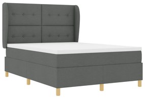 Boxspring Ágy Matracokkal Sötét Szürke 160x200 cm Szövet