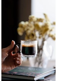 Üveg eszpresszó bögre szett 2 db-os 80 ml Carbon – Vialli Design