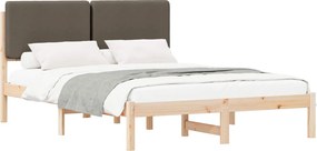 vidaXL Ágykeret Kárpitozott Fejtámlával Tópszínű 160 x 200 cm