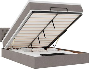 vidaXL Ottomán ágy matraccal & LED-ek Taupe 140x190 cm anyaggal