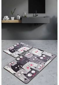 Szürke fürdőszobai kilépő szett 2 db-os 60x100 cm Meow – Foutastic