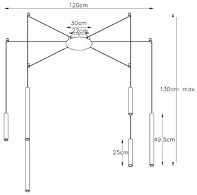 Lucide 74403/06/30 - LED Dimmelhető csillár zsinóron LORENZ 6xLED/4W/230V pók