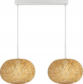 Mennyezeti Lámpa Függő Bambusz Fonott Boho Természetes 581-BZ2 Led Fehér