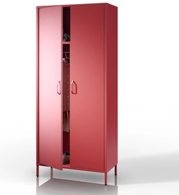 Gardróbszekrény FLAVIO, 800 x 1850 x 450 mm, Modern: piros
