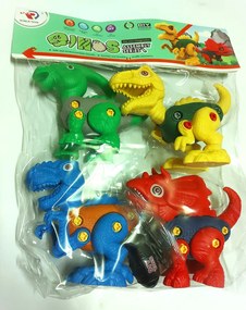 Rirool 4 Darabos Szétszedhető Dinoszaurusz Játék Szett Játék Szerelő Készlet Csavarhúzóval a legjobb ajándék 3-7 éves fiúknak és lányoknak