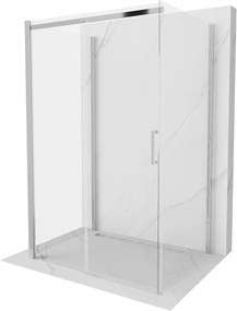Mexen Omega háromoldalú zuhanykabin  Toló ajtóval   100 x 90 cm,  átlátszó üveg, króm - 825-100-090-01-00-3 Három oldalu zuhanykabin