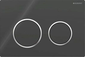 Geberit 115.085.KM.1 - Öblítő nyomólap Omega20 21,2x14,2 cm fekete/fényes króm