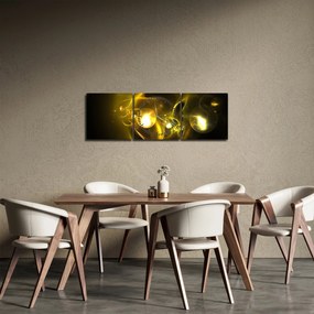 Absztrakt kép sárga gömbök (órával) (90x30 cm)