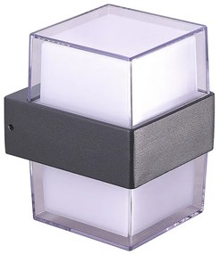 AZZARDO 4507 LARS SQUARE Modern Kültéri Fali Lámpa Szürke LED IP44