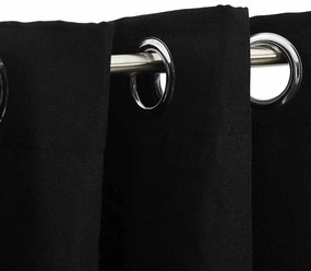 vidaXL 2 db fekete, vászonhatású sötétítőfüggöny fűzőkarikával 140 x 225 cm
