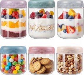 Uzsonnás Tégelyek Joghurt Zabkása Légmentesen Záródó Fedél Szett 6 Db-os