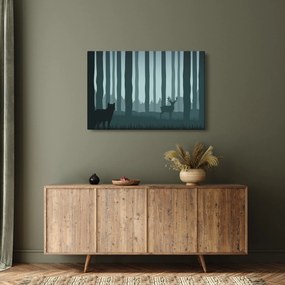 Kép - Szarvas farkassal a sziklák között (90x60 cm)