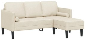 3-Fős L-alakú Kanapé Vászon 160 cm