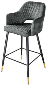 Design bárszék Laney szürke-zöld bársony